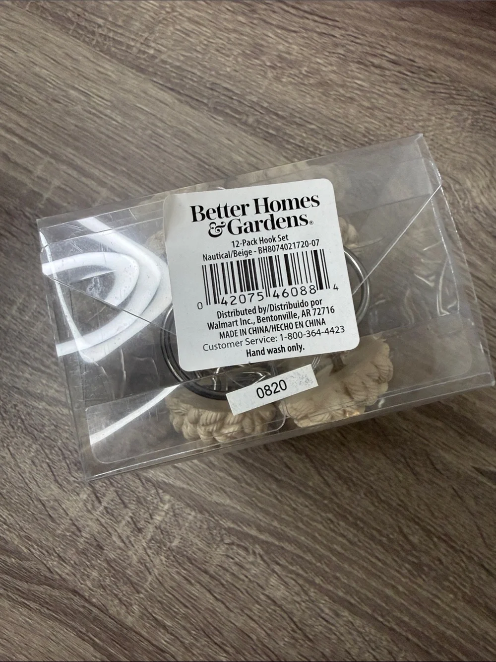Better Homes & Gardens Nautical Beige Shower Hooks